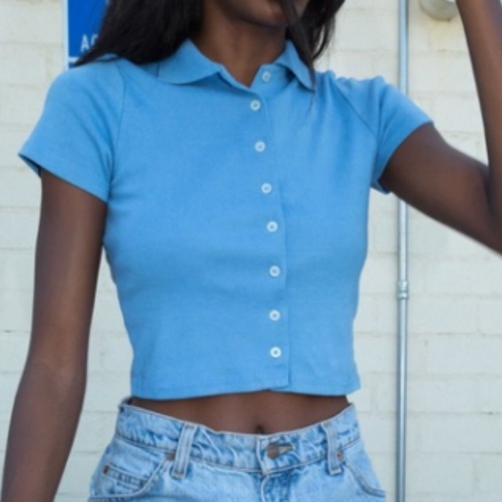 Brandy Melville Caroline Short Sleeve Collar Top